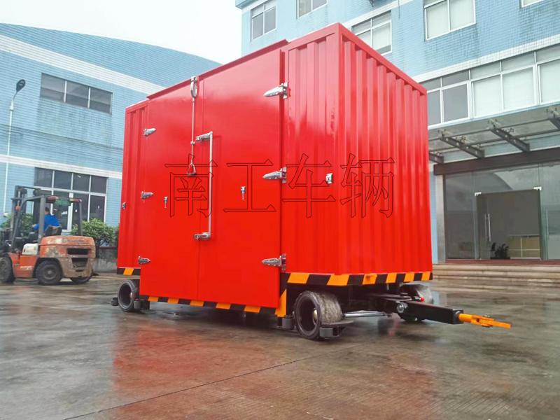 3吨双牵引箱式华亿手机平台-华亿（中国） 无动力叉车牵引工具拖车